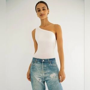 NWT The Line by K LBK Aisling Bodysuit Vanilla Knot Small